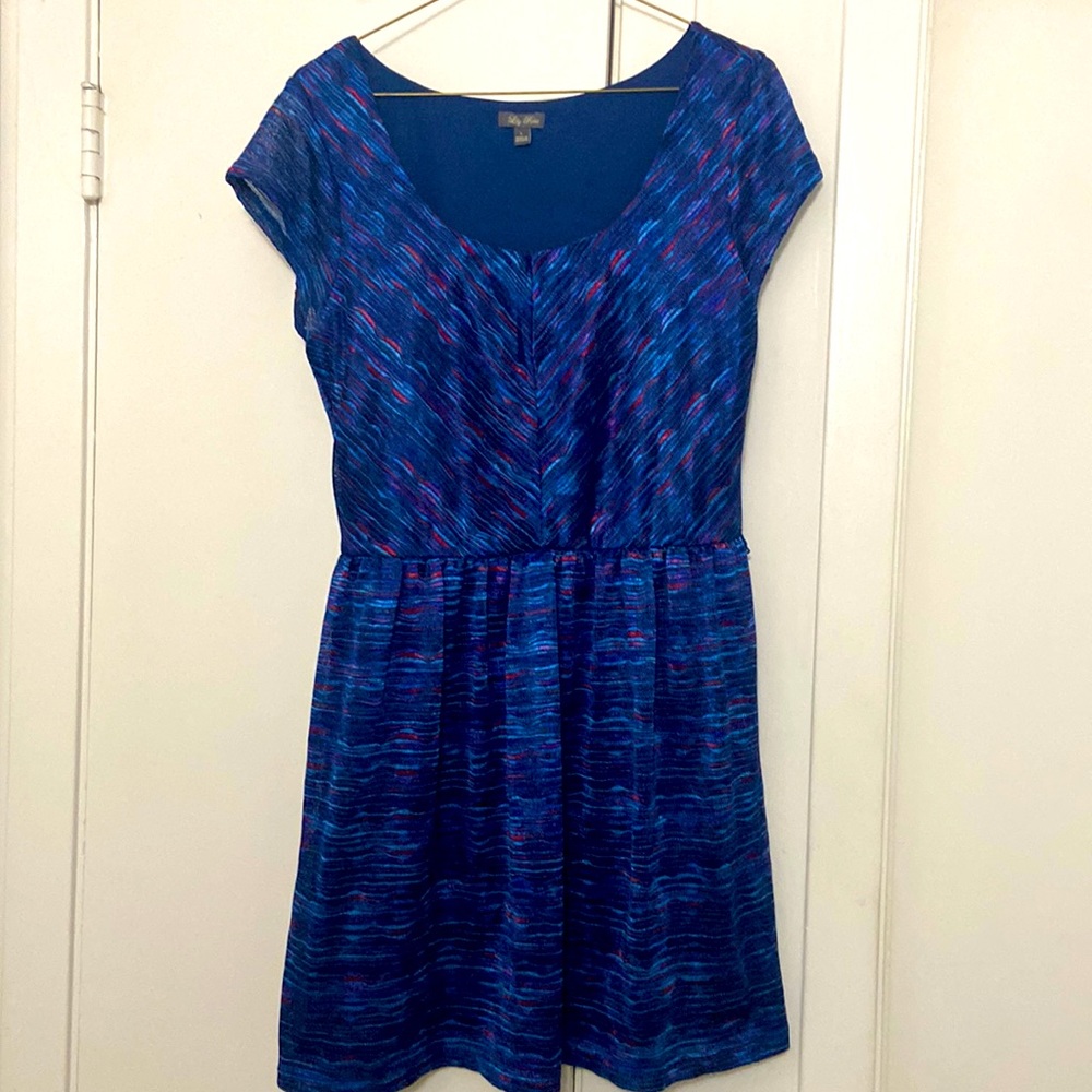 Blue knitted party dress lily rose